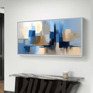 Blue and Beige Abstract Art - Modern Minimalist Digital Print | High-Resolution Digital Download for Home Decor