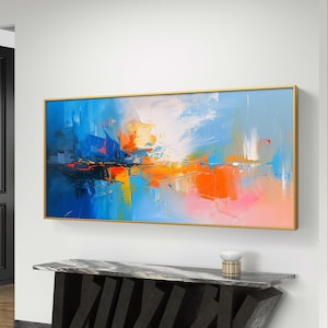 Vivid Impressions Abstract Canvas - Colorful Acrylic Paint Strokes for Dynamic Home Decor