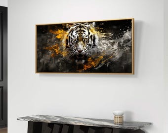 獰猛な虎の顔 - 抽象的なデジタル絵画 - Etsy 日本
