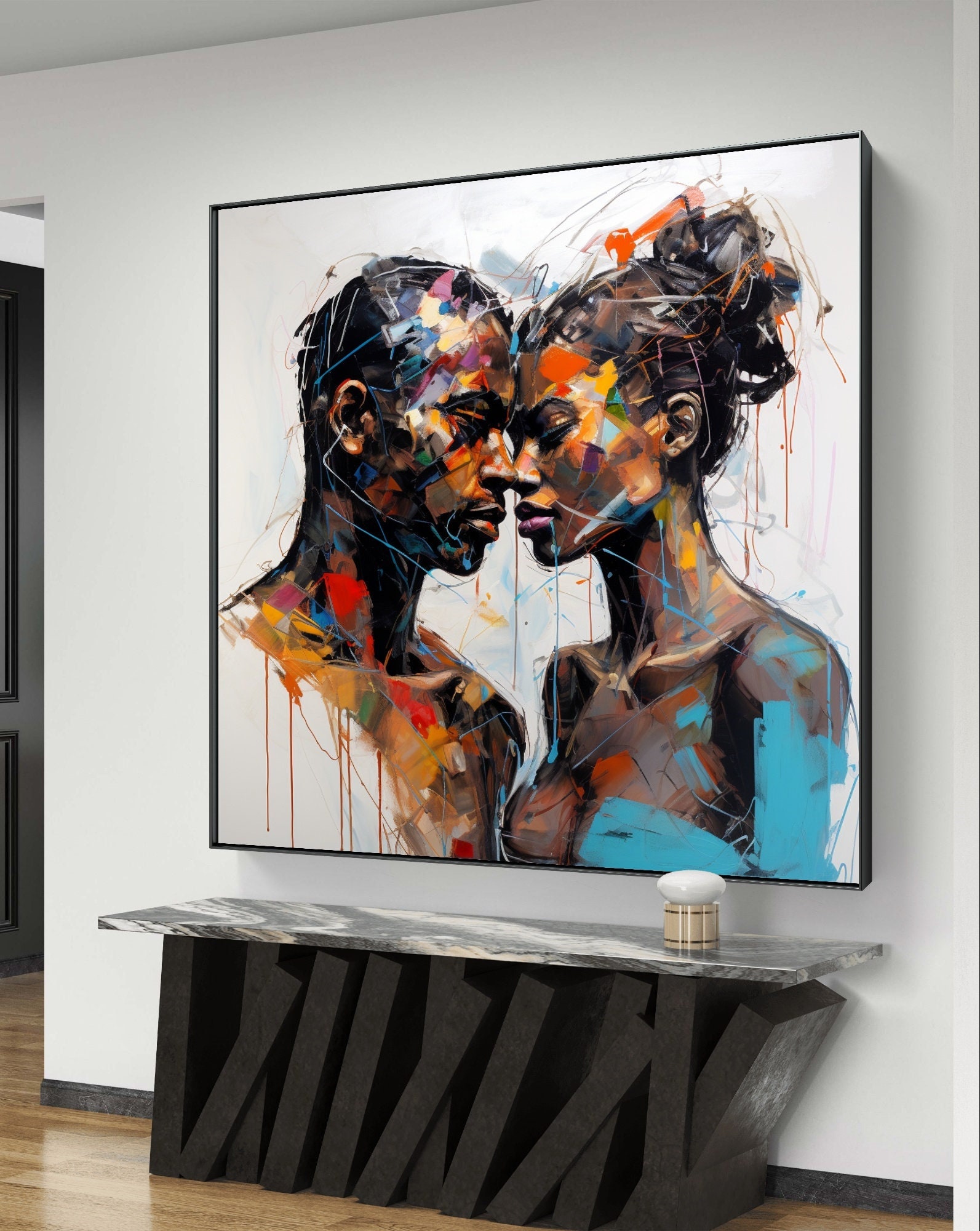 Black Love Wall Art | Black Love | Ebony Love | Unconditional Love | Romantic Art | Black Romance | Man Woman Wall Art | Pro Black Wall Art