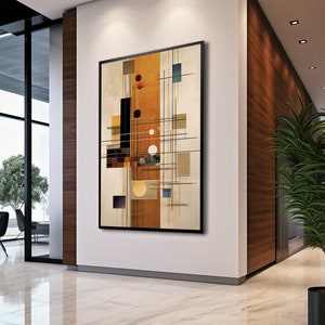 Contemporary Printable Wall Art, Geometric Abstract Painting, Digital Download