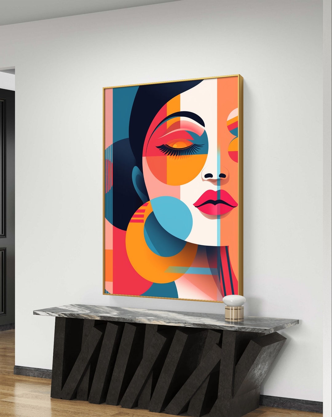 Abstract Woman Portrait Painting: Modern Art Wall Decor (instant ...