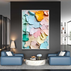 Pastel Texture Abstract Art Print | Modern Digital Download | Colorful Wall Decor