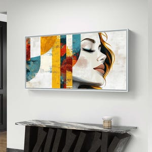 Abstract Woman Portrait Art | Vibrant Modern Digital Print for Instant Download