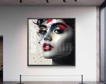 Moderne abstrakte Porträt Wandkunst - digitaler Download