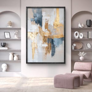Gold and Blue Abstract Art: Modern Home Decor (digital Download) - Etsy