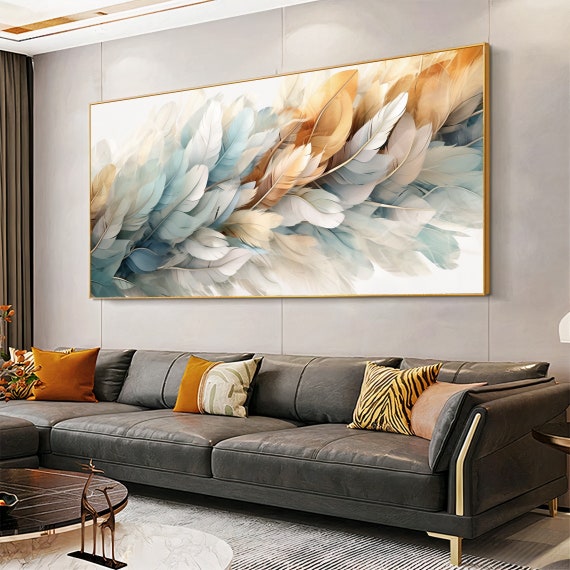 Wall Art Canvas Painting Abstract Feather Posters and Prints Pictures for Living Room Modern Cuadros Home Decoration Etsy