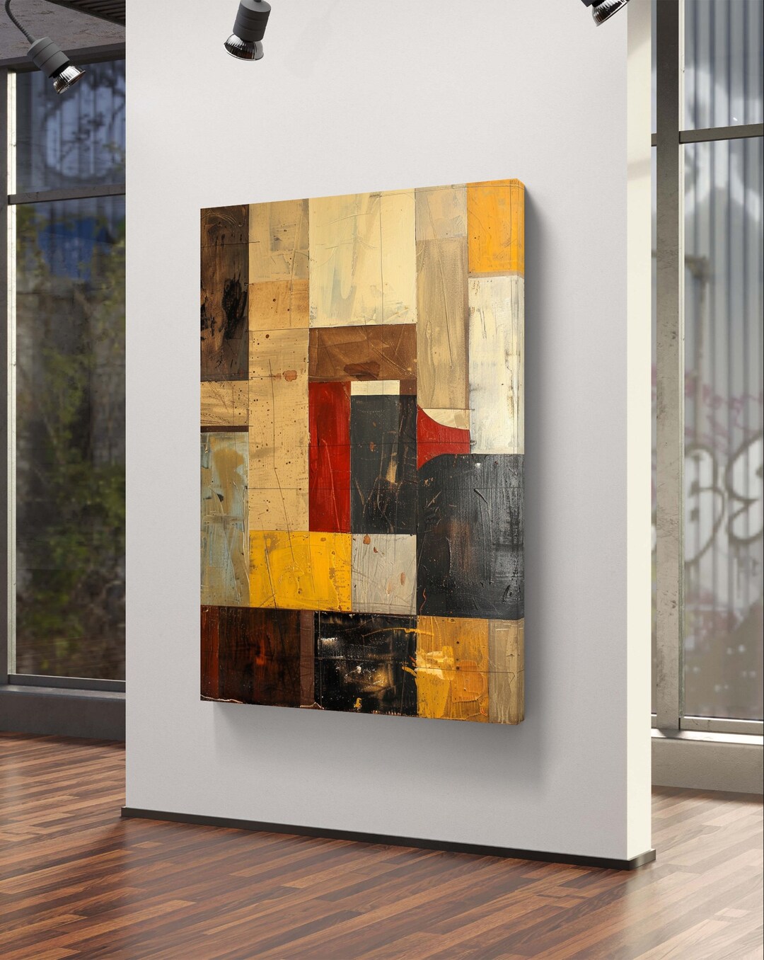 Abstract Geometric Digital Art Print - Modern Rustic Wall Decor ...