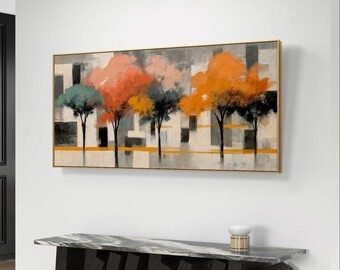 Modern tree landscape wall art - digital download for living room decor
