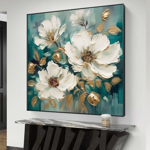 gold flower  luxury art printable, Download, luxury gold flower  wall art prints, bedroom white flower wall decor printable art