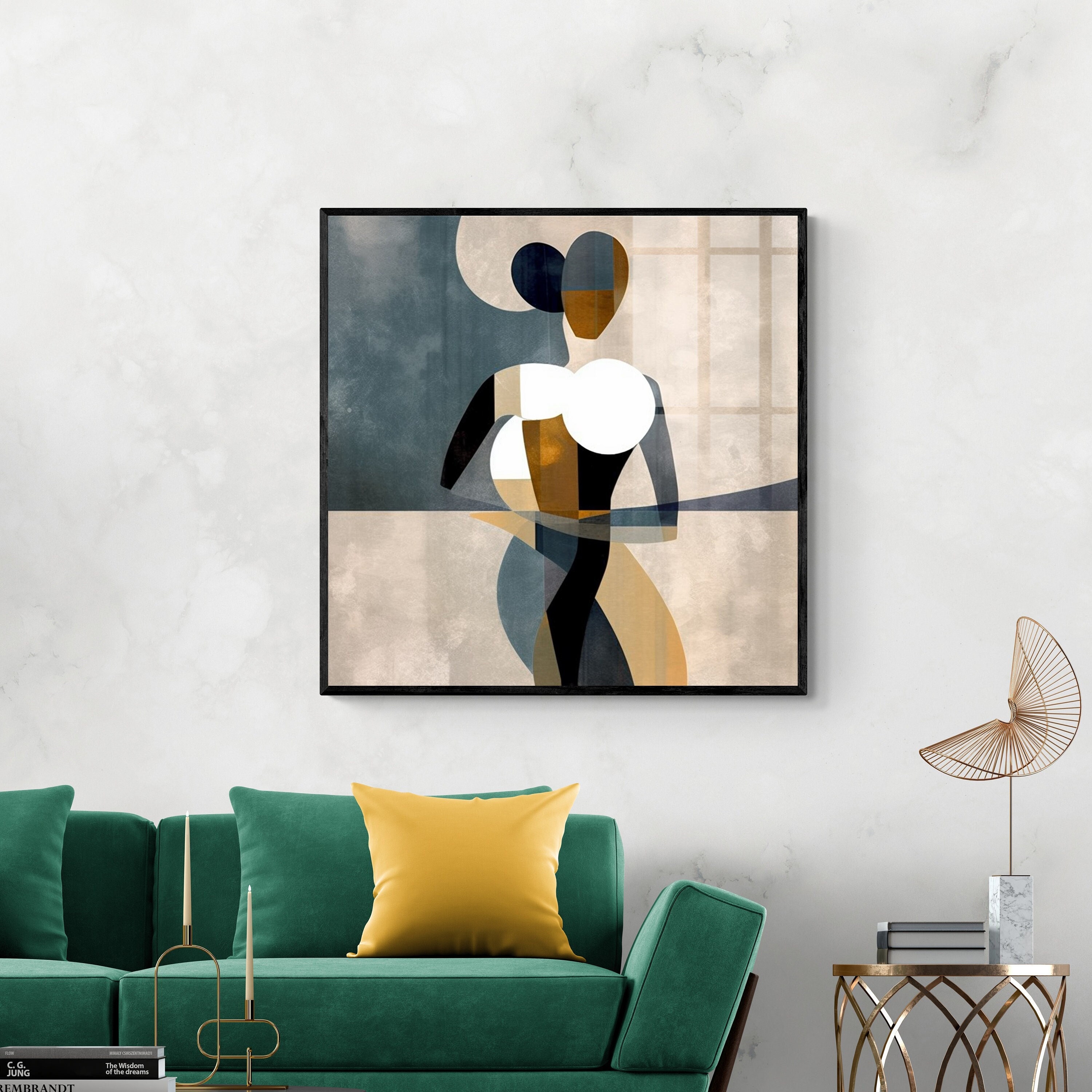 Large Abstract Geometric Wall Art Print, Brown Beige Printable Art ...