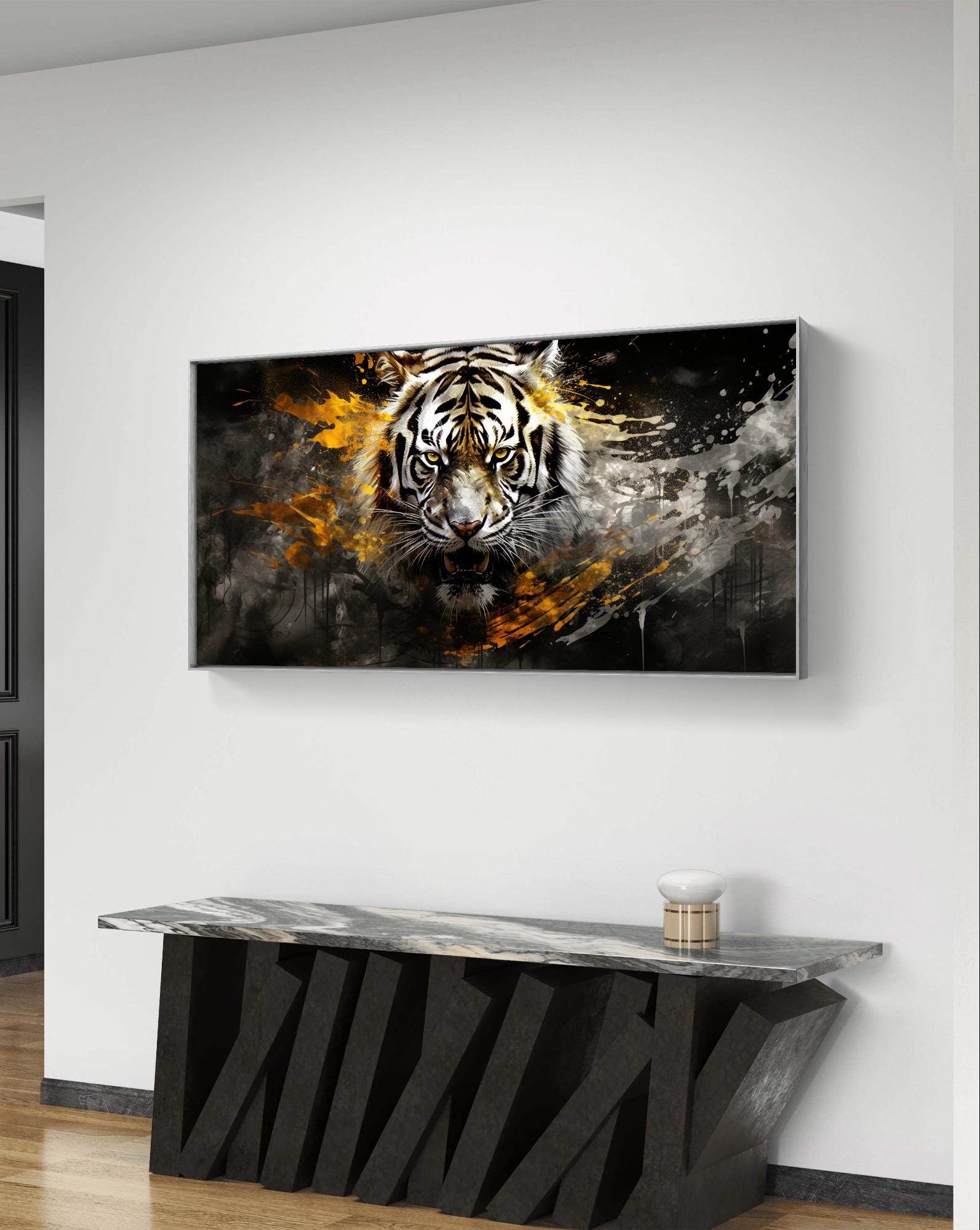獰猛な虎の顔 - 抽象的なデジタル絵画 - Etsy 日本