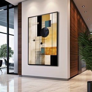 Contemporary Printable Wall Art, Geometric Abstract Painting, Digital Download