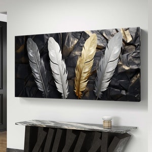 Wall Art Canvas Painting Abstract Feather Posters and Prints Pictures for Living Room Modern Home Decoration