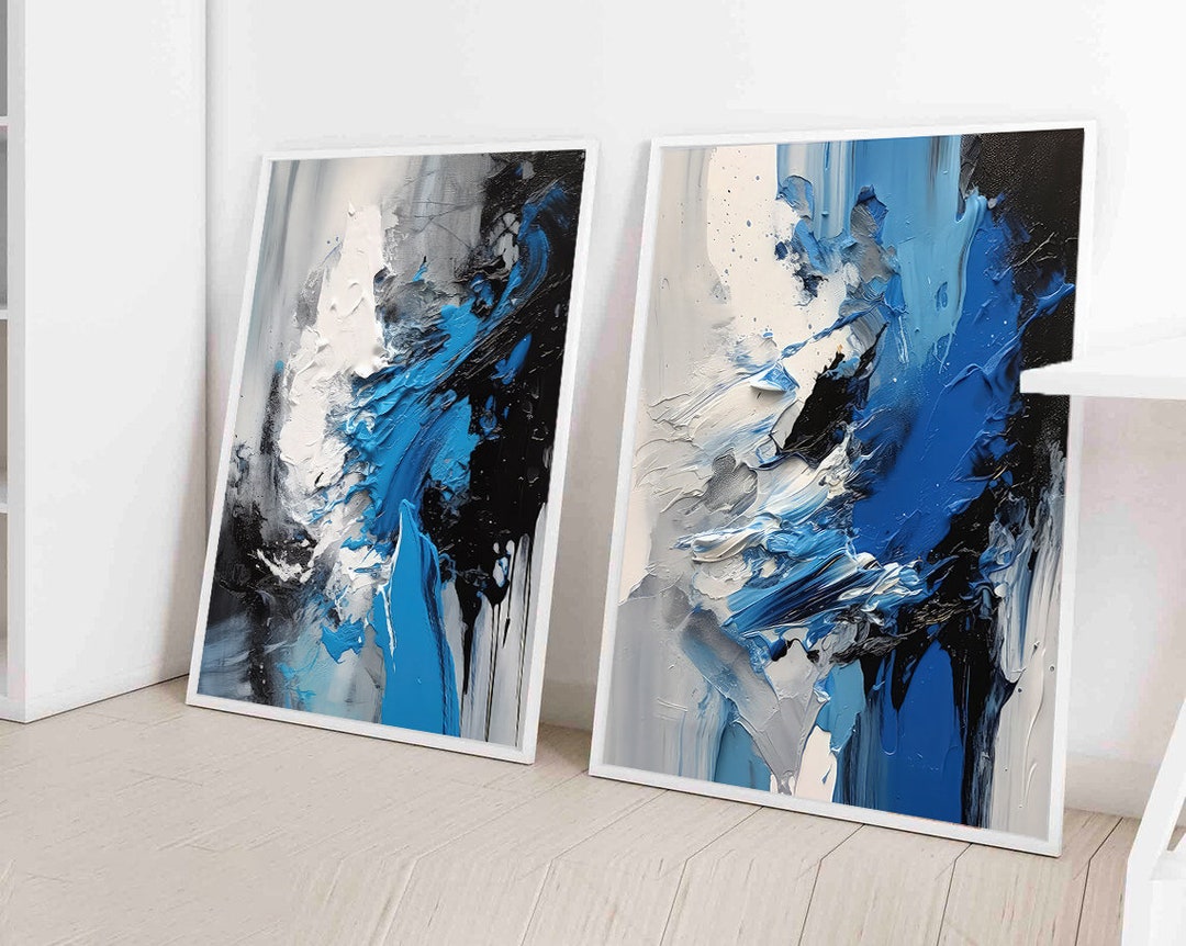 Set of 2 Blue and White Prints, Set of 2 Prints, Set of 2 Wall Art, Set ...