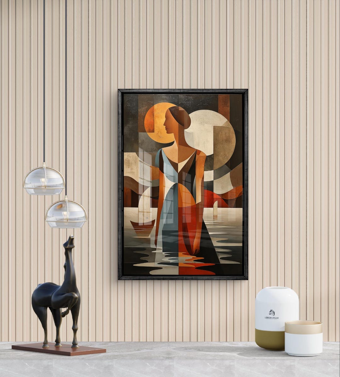 Cubist Woman by the Sea - Abstract Modern Digital Art - Etsy