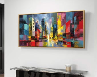 Abstract cityscape wall art - digital download for modern interiors