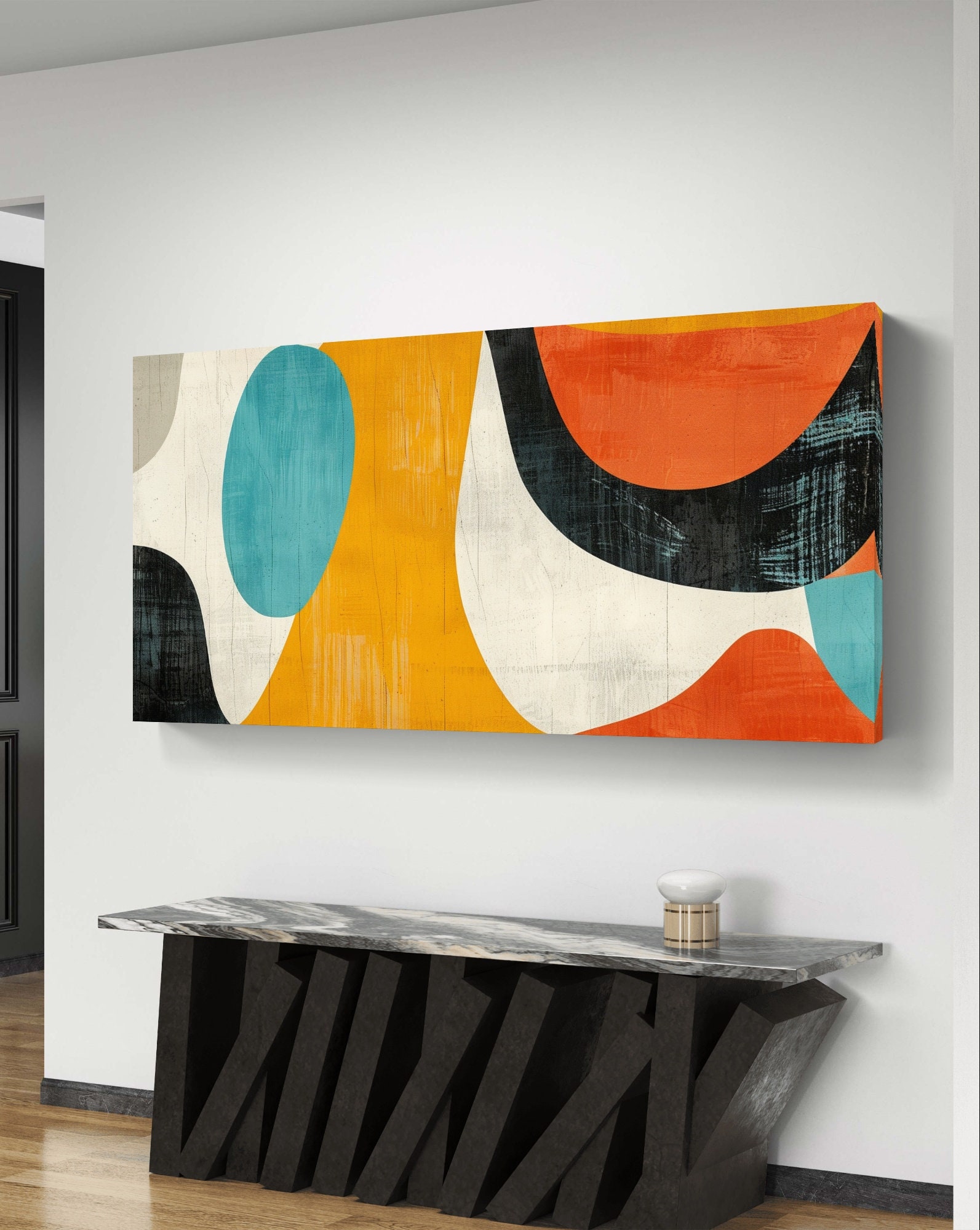 Retro Harmony Mid-century Modern Art Printable - Vibrant