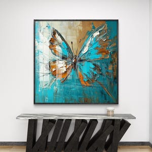 Vibrant Butterfly Abstract Art | Colorful Textured Wall Art | Modern Butterfly Canvas Print | Digital download.