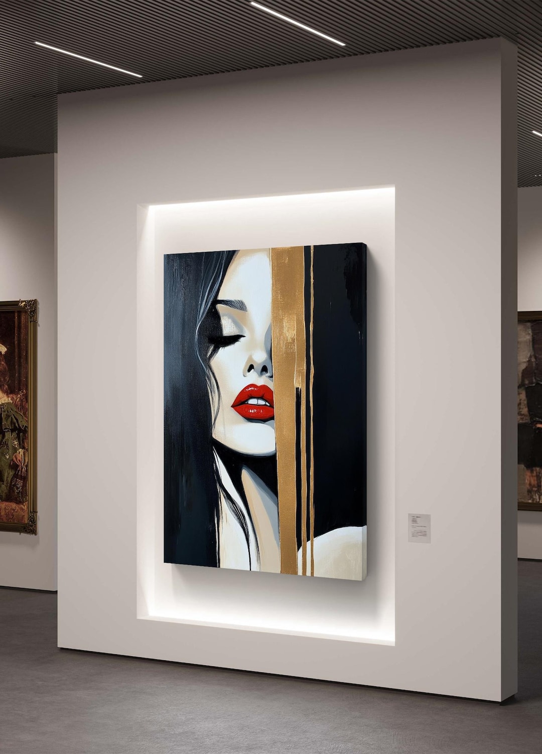 Red Lips Glam Portrait - Digital Wall Art for Download - Etsy