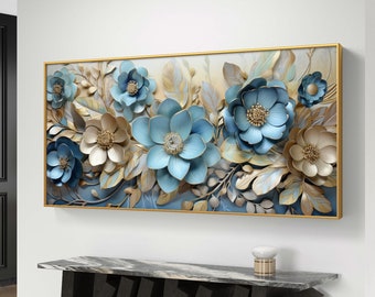 Wee Blue Coo Stampa Su Tela Premium - Bouquet Floreale Astratto Pastello, Quadro Moderno Per Parete, 30x41 Cm