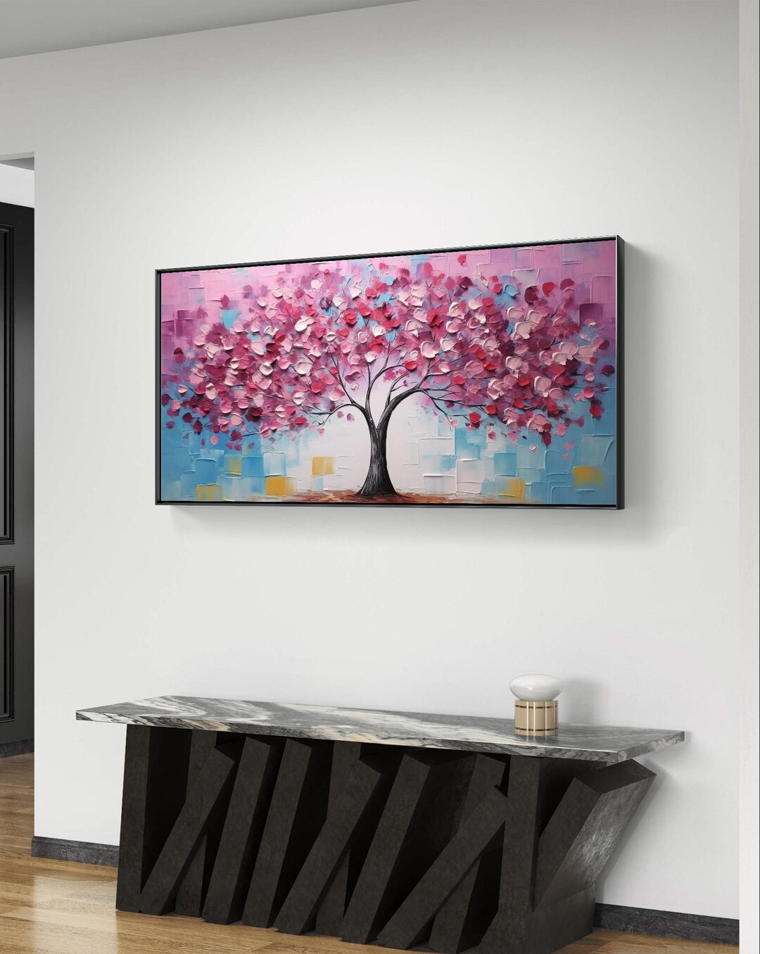 Pink Tree Abstract Blossoming Pink Tree Abstract Wall Art - Digital Download - Etsy