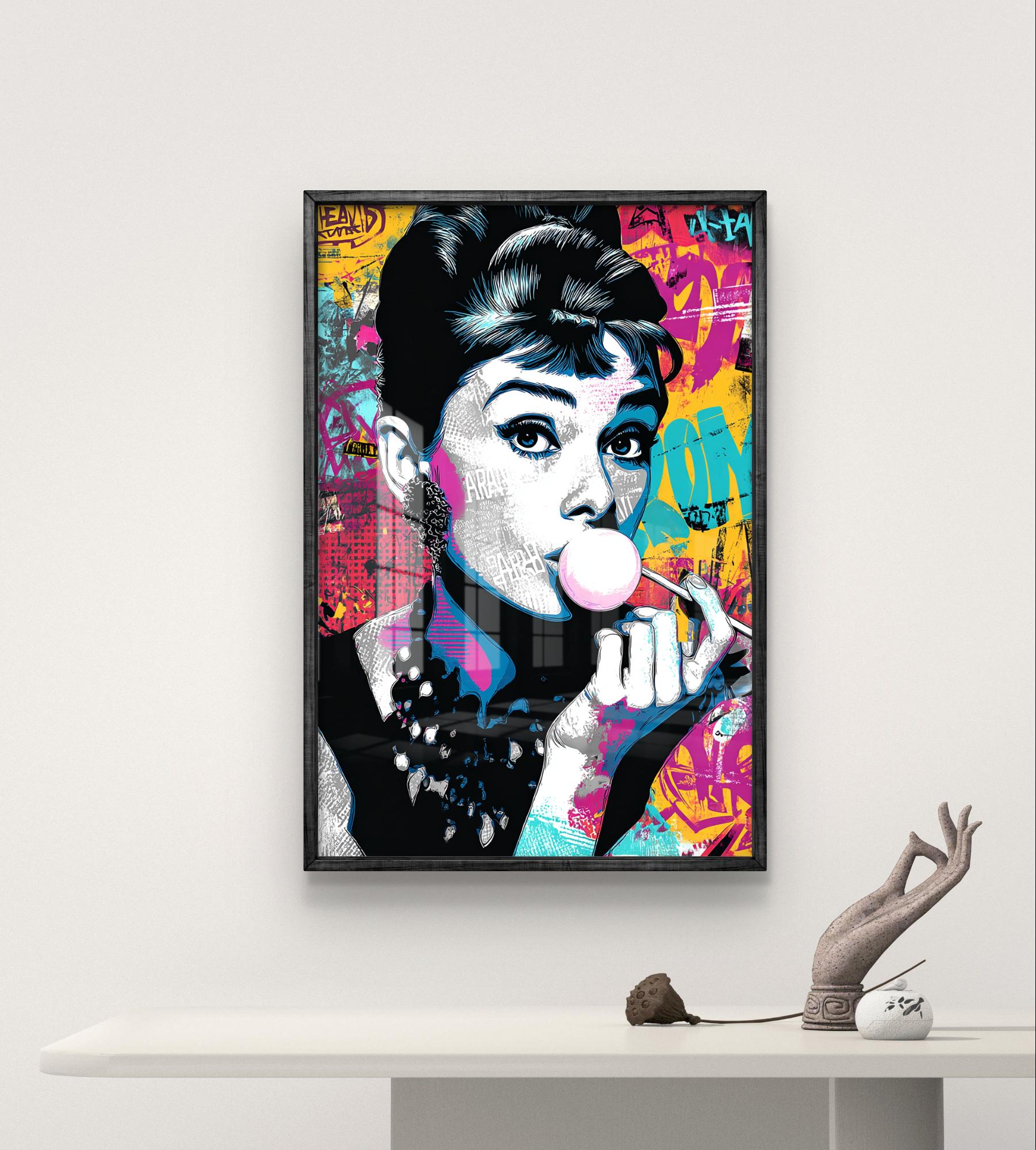 Audrey Hepburn Pop Art Portrait – Digital Wall Art Download for