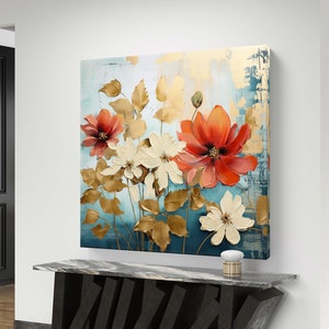 Abstract Flowers Printable Wall Art, Digital Download, Abstract Art, Contemporary, Botanical Art Print, Abstract Art Print