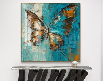 抽象的な蝶のアート：カラフルなテクスチャプリント（デジタル