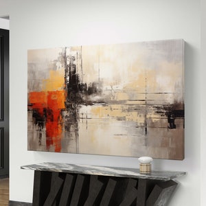 Große abstrakte Malerei, große moderne Wandkunst, abstrakte Collage, Neutrale Wandkunst, druckbare abstrakte Kunst