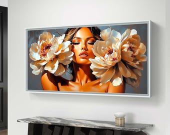 Floral Woman Portrait: Abstract Beauty Art Print (Instant Download)