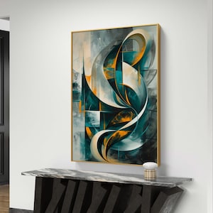 Ethereal Swirls - Dynamic Abstract Digital Artwork,printable abstract wall art