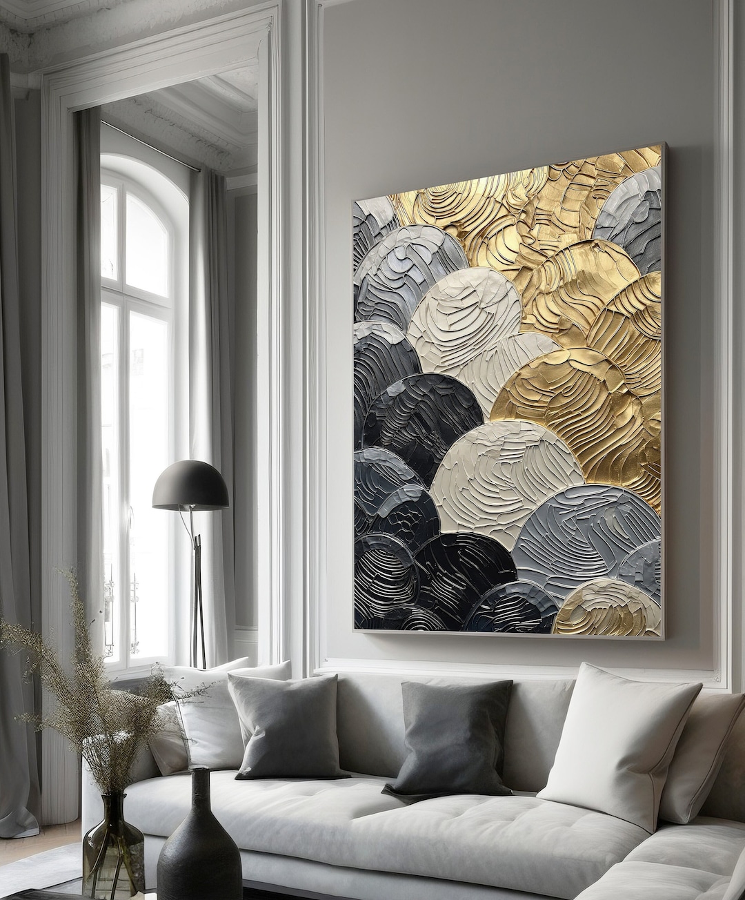 Neutral Wall Art, Black, White & Gold, Modern Wall Prints, Black