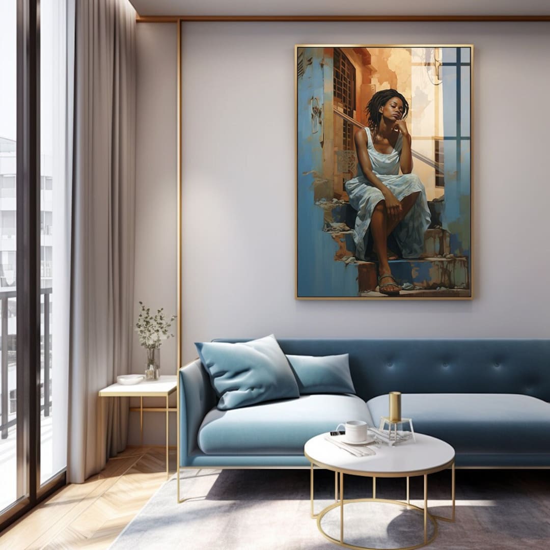 Black Woman Art: Modern Abstract Canvas Wall Art (digital Download) - Etsy