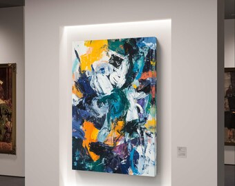 Abstrakte expressionistische Kunst | Farbenfroher Digitaldruck | Zeitgenössische Wandkunst Download