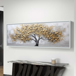 Baum des Lebens Digitaldruck, Abstrakte Wandkunst, Gold, Baum des Lebens, Baumkunst, Baummalerei, Landschaftsdruck, Digitaldruck, Baumdruck, Baum