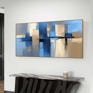 Blue and Beige Abstract Art - Modern Minimalist Digital Print | High-Resolution Digital Download for Home Decor