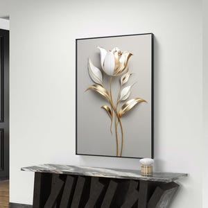 Elegant White Tulip Wall Art - Digital Download for Home Decor - Etsy