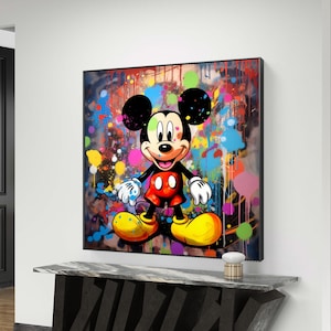 Mickey mouse wall art, wall art , graffiti wall art, wall decor ,home decor , street art printable art, printable wall art