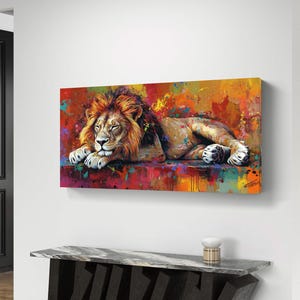 Majestic Lion Pop Art - Vibrant Digital Animal Wall Decor