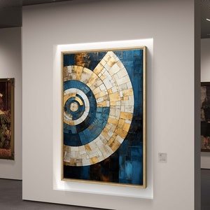 Contemporary Printable Wall Art, Geometric Abstract Painting, Digital Download