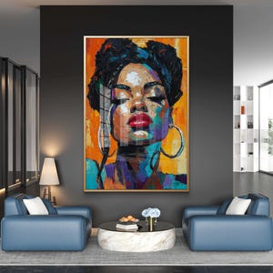 Bold Abstract Portrait of Woman | Colorful Expressionist Art Print | Instant Digital Download