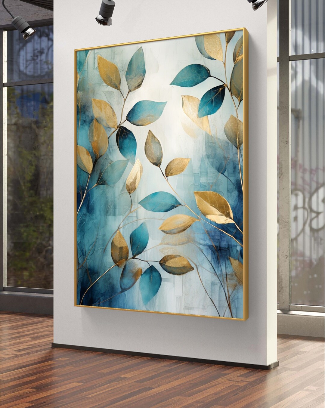 White and Gold Leaf Luxury Art Printable Download Luxury - Etsy