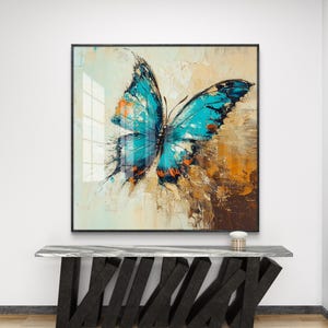 Vibrant Butterfly Abstract Art | Colorful Textured Wall Art | Modern Butterfly Canvas Print | Digital download.
