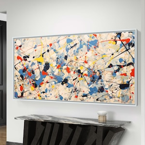 Jackson Pollock Style Abstract Expressionist Modern Minimal Downloadable Japandi Wall Art, Home Decor Gift, Printable Art