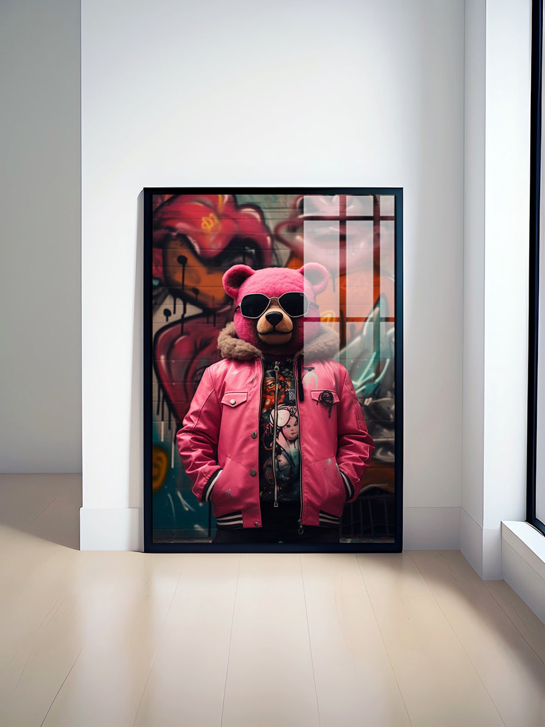 Street Art Teddy Bear Print, Urban Graffiti Poster (digital Download ...