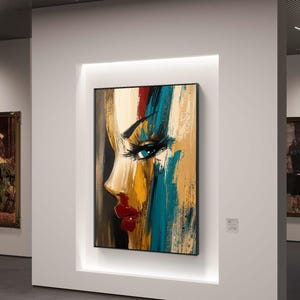 Moody Woman Portrait Art - Bold Abstract Face Digital Painting