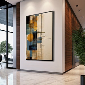 Contemporary Printable Wall Art, Geometric Abstract Painting, Digital Download