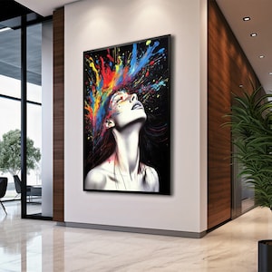 Colorful Woman Art Print: Abstract Portrait Painting (Digital Download)