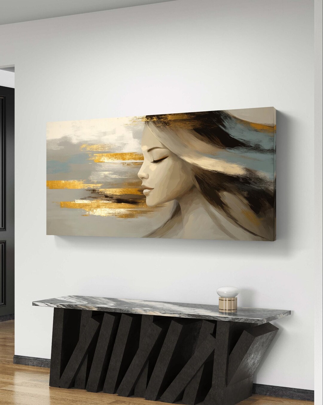 Modern Abstract Woman Portrait - Digital Art Download for Wall Decor - Etsy